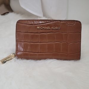 Michael Kors Crocodile Embossed Cardholder Wallet (damaged)